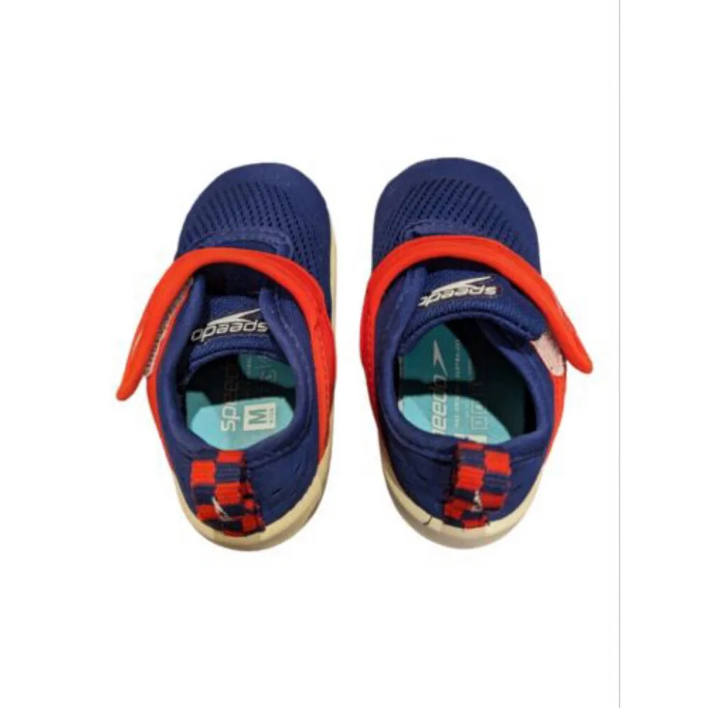 Speedo Water Shoes Unisex Med 7/8 Shore Explore Swim Shoes Blue/Red Kids